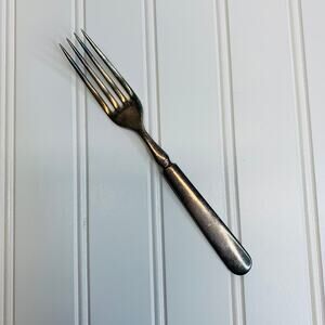 Antique Silver Plate Dinner Fork Plain Rounded Handle 1847 Rogers Silverplate